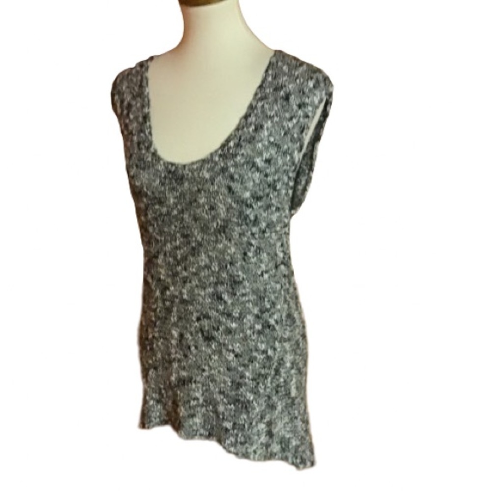 Velvet plunging tunic sweater